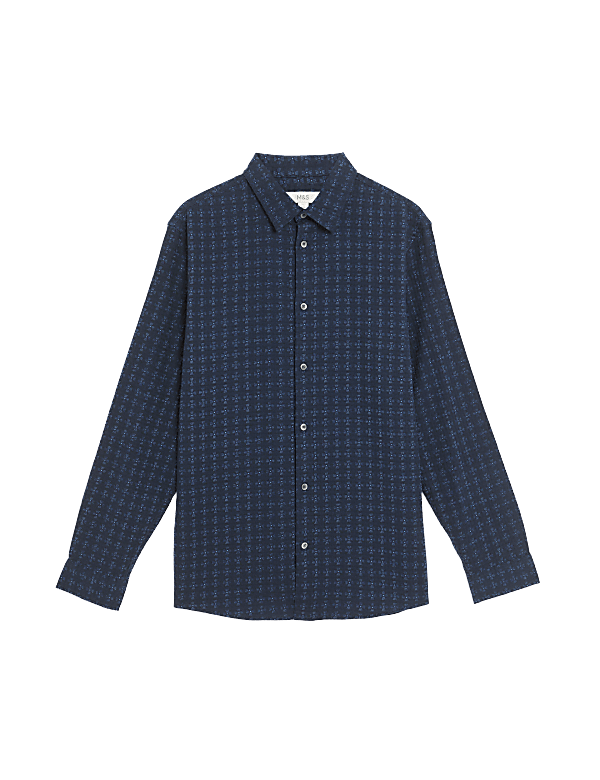 Pure Cotton Geometric Print Shirt