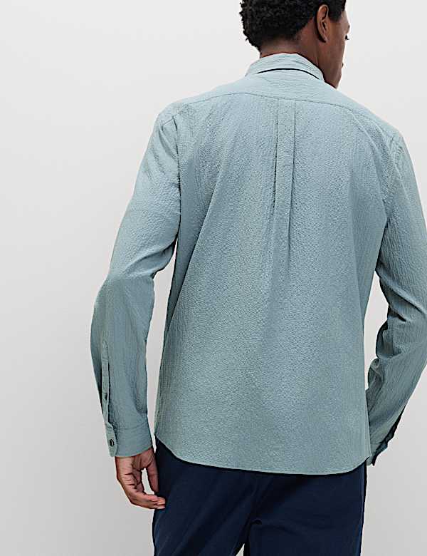Cotton Rich Seersucker Shirt
