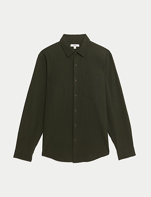 Cotton Rich Seersucker Shirt - RO