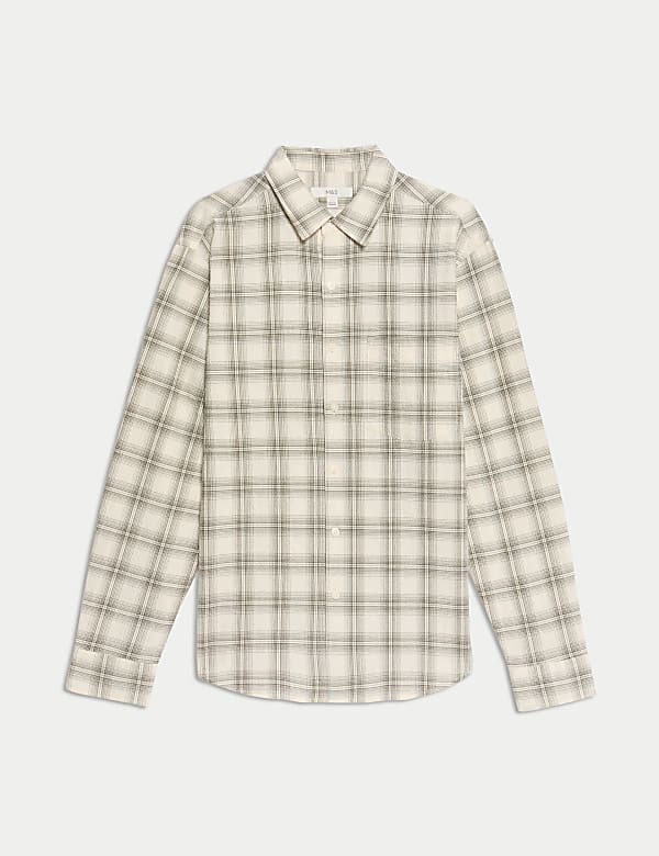 Cotton Rich Check Seersucker Shirt - AL