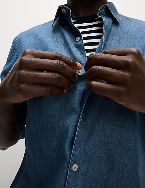 Regular Fit Long Sleeve Denim Shirt