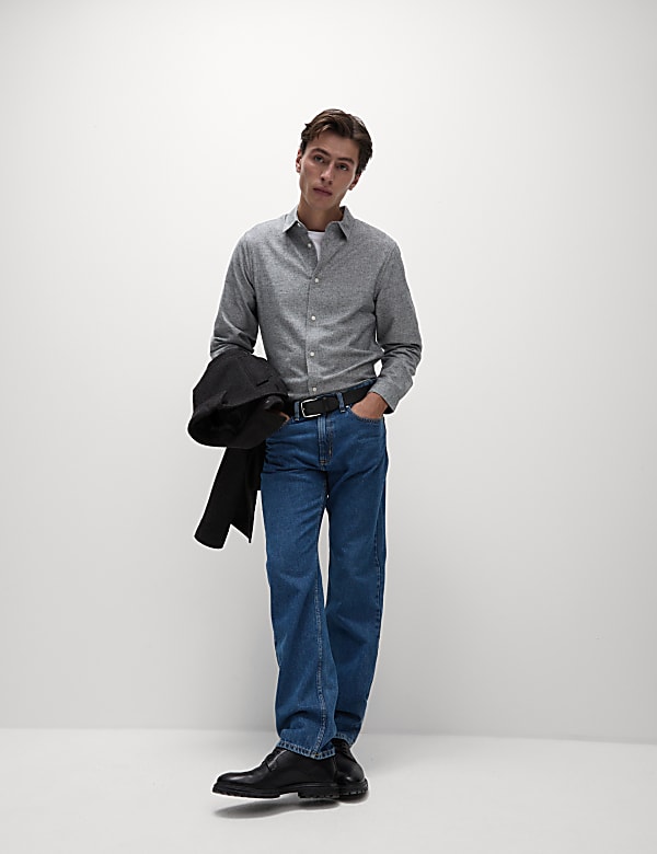 Pure Cotton Flannel Shirt - FR