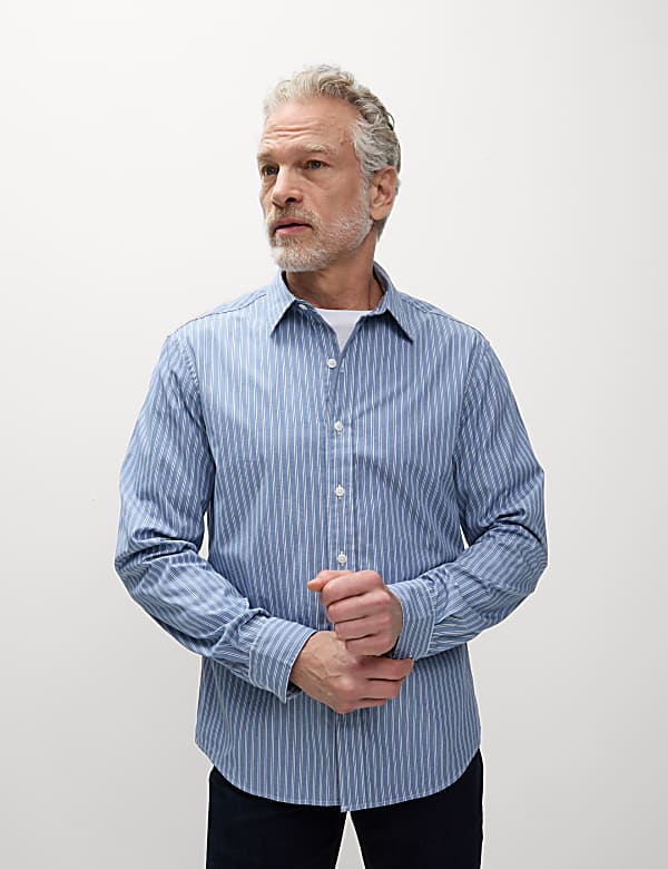 Pure Cotton Striped Oxford Shirt