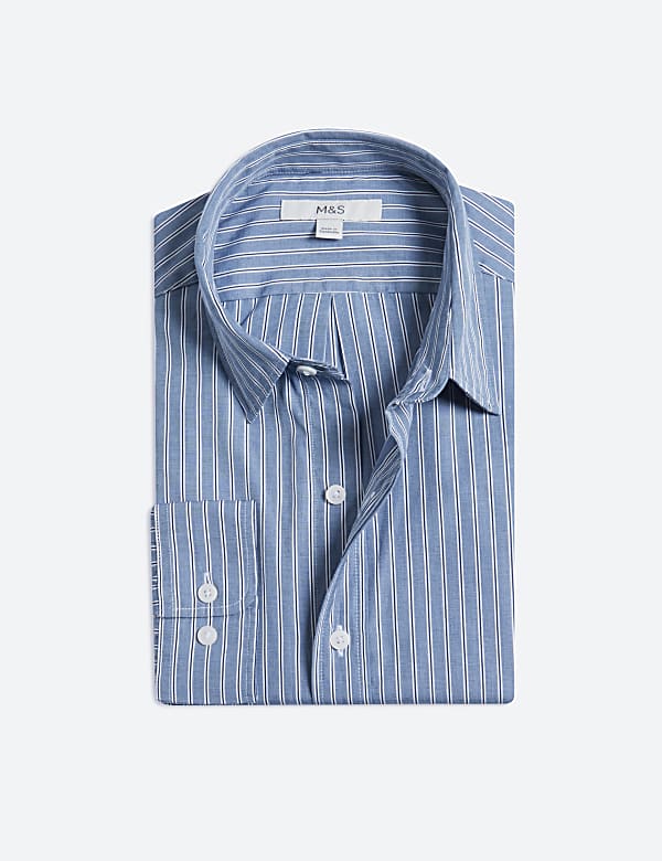 Pure Cotton Striped Oxford Shirt - US