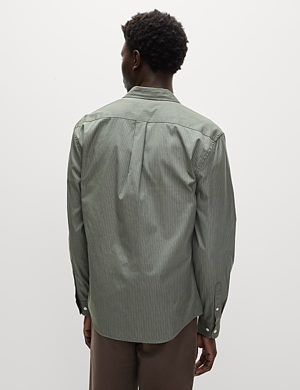 Pure Cotton Striped Oxford Shirt - HU