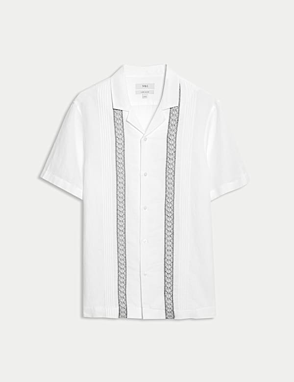 Cotton Linen Blend Embroidered Shirt - BN