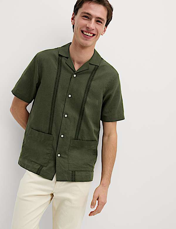 Regular Fit Cotton Linen Blend Shirt