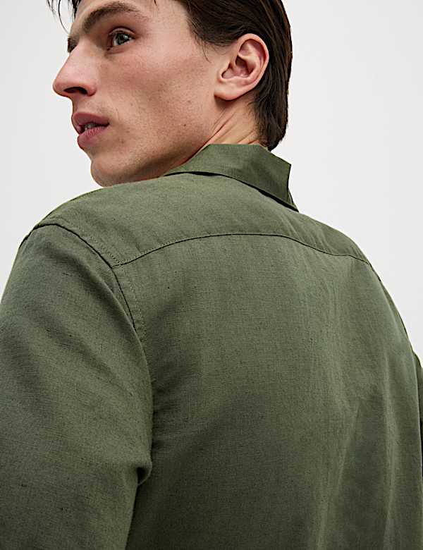 Regular Fit Cotton Linen Blend Shirt