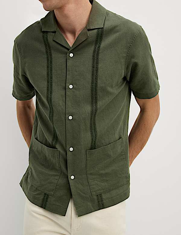 Regular Fit Cotton Linen Blend Shirt
