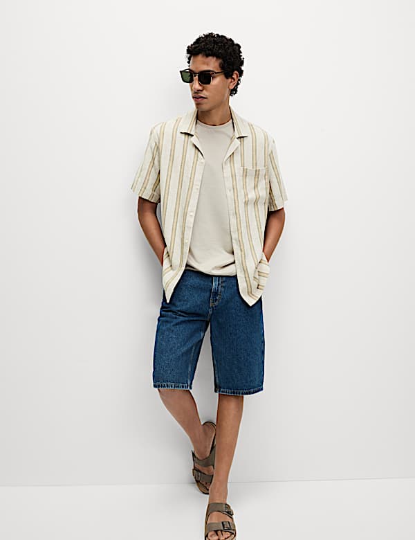 SS Linen Blend Stripe