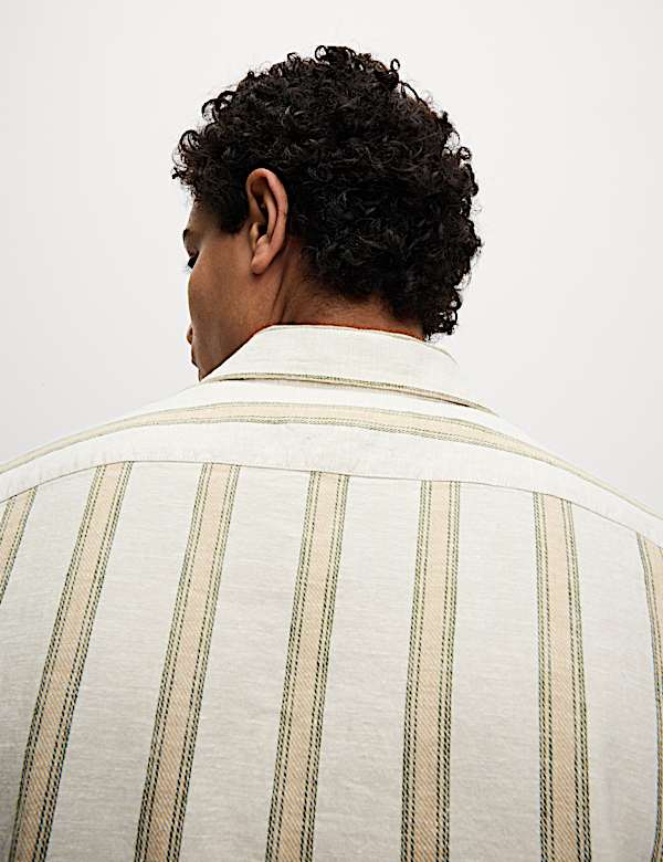 SS Linen Blend Stripe