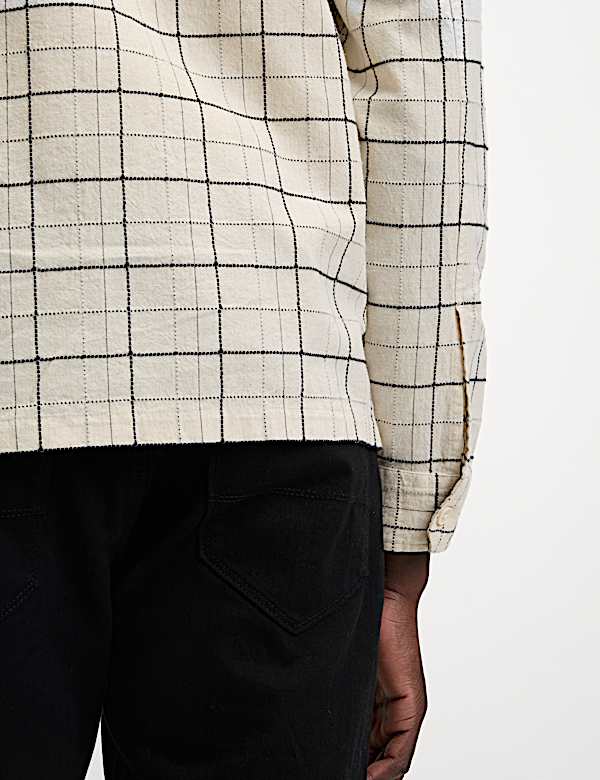 Cotton Linen Blend Checked Shirt - SE