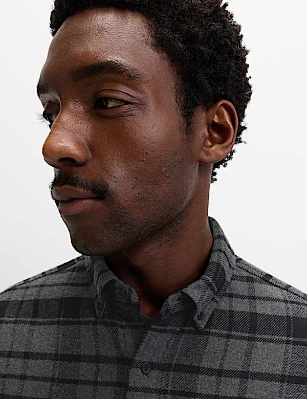 Pure Cotton Checked Flannel Shirt