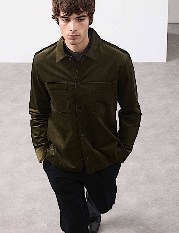 Manšestrová košile s vysokým obsahem bavlny, standardní střih - CZ