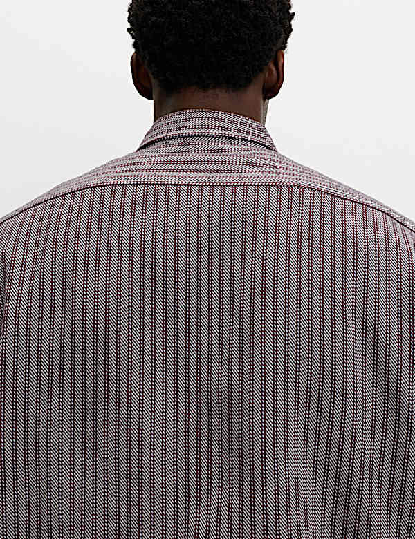 חולצת פלנל פסים מכותנה טהורה - IL