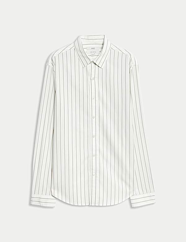 Regular Fit Pure Cotton Striped Oxford Shirt - JE