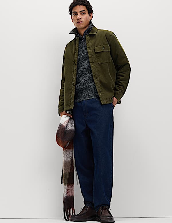 Koszula wierzchnia z podszewką z misia z przewagą bawełny - PL