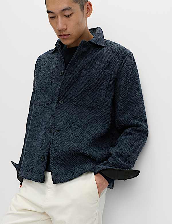 Regular Fit Herringbone Overshirt - HR