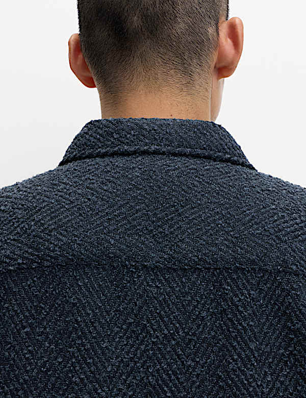 חולצת ז'קט בדוגמת הרינגבון ובגזרה ישרה - IL