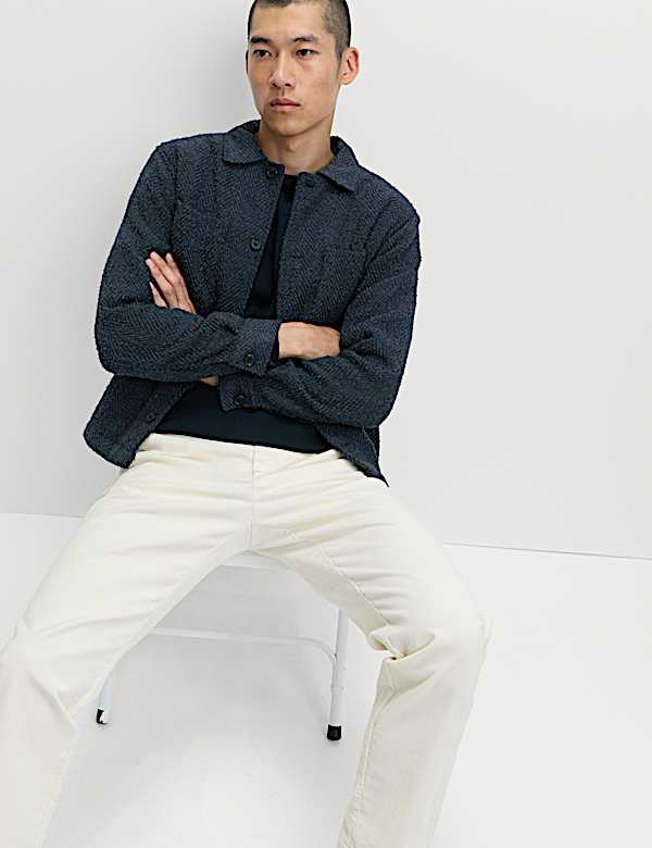 חולצת ז'קט בדוגמת הרינגבון ובגזרה ישרה - IL