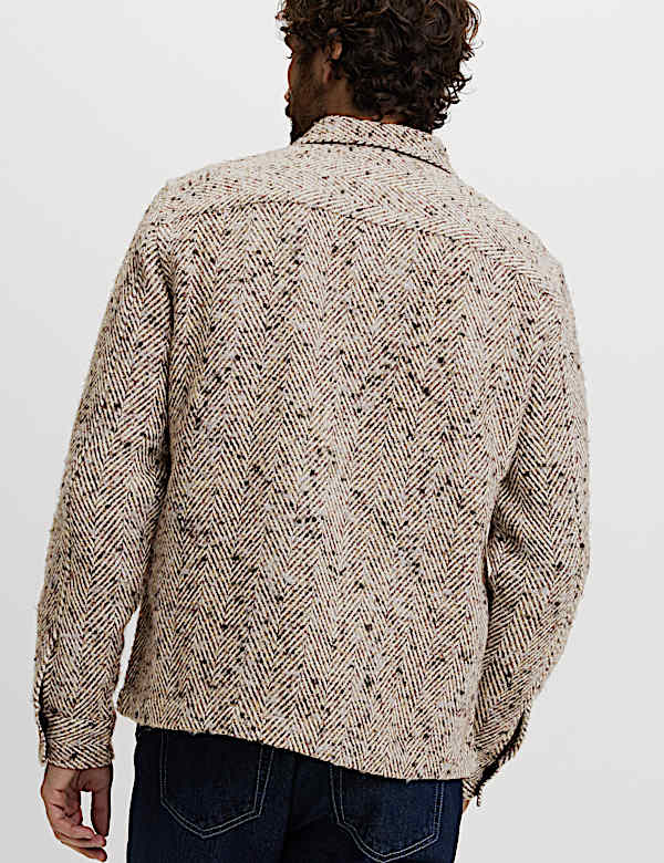 Regular Fit Herringbone Overshirt - GR