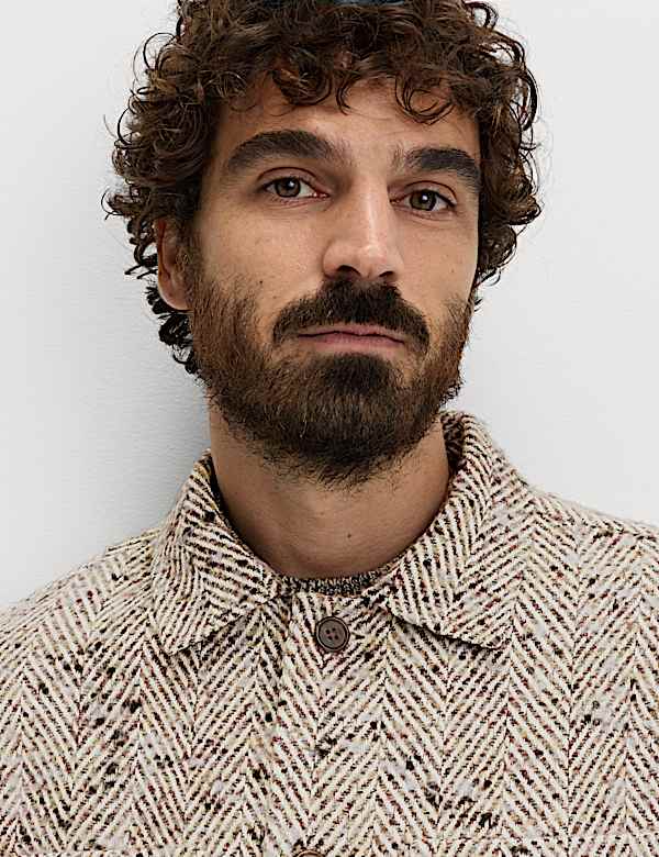 Regular Fit Herringbone Overshirt - GR