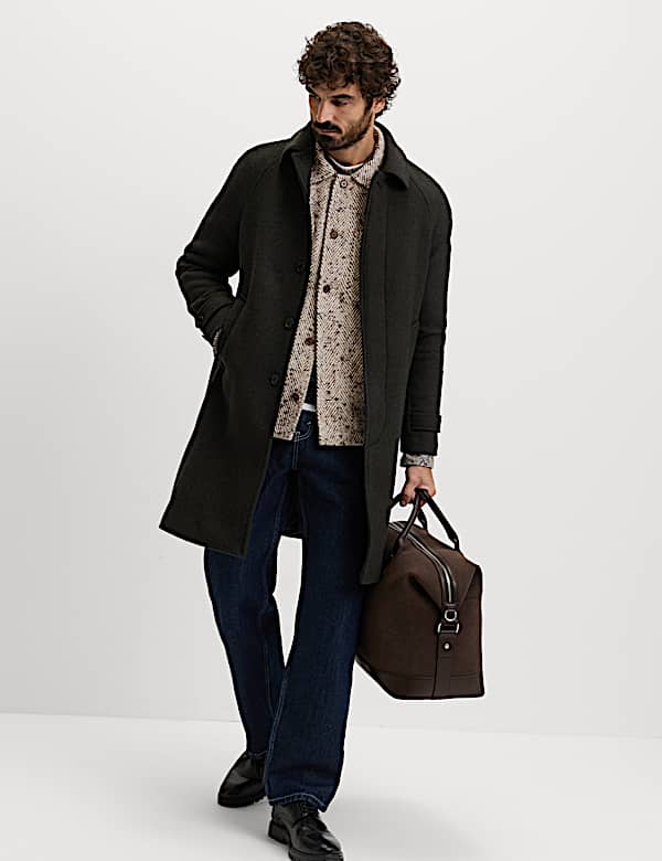 Regular Fit Herringbone Overshirt - GR