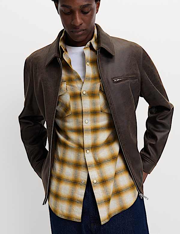 Regular Fit Pure Cotton Checked Flannel Shirt - LU
