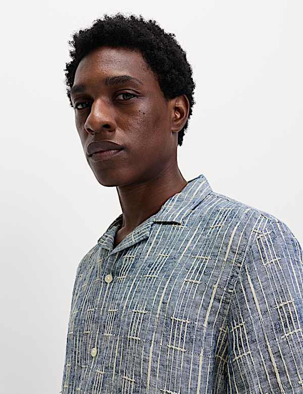 Regular Fit Linen Rich Printed Shirt - LV