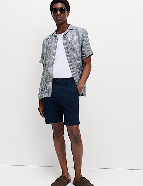 Regular Fit Linen Rich Printed Shirt - LV