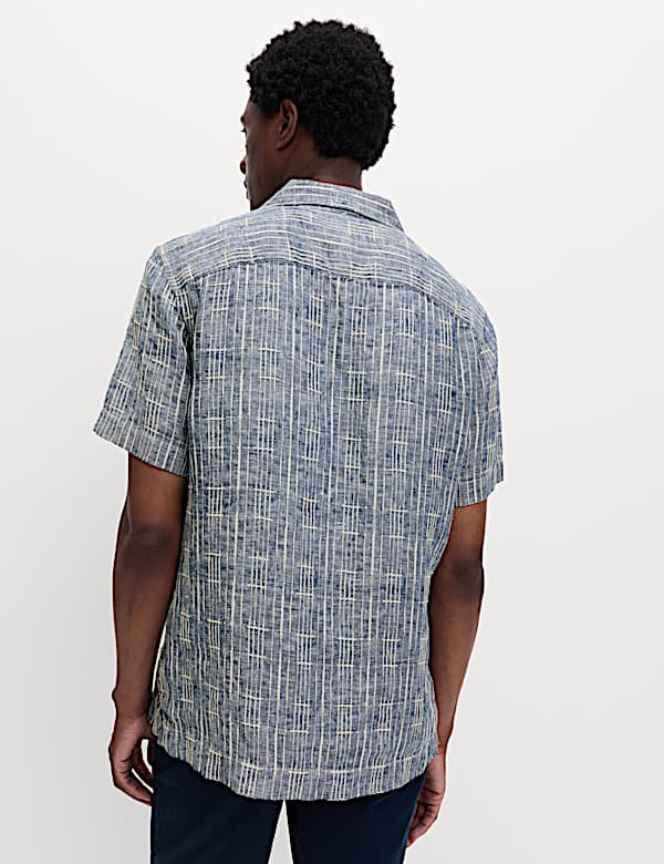 Regular Fit Linen Rich Printed Shirt - LV