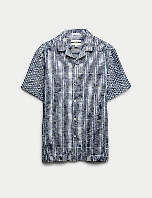 Regular Fit Linen Rich Printed Shirt - LV