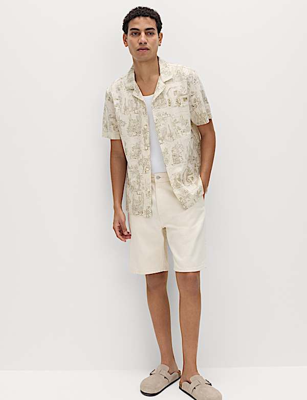 Pure Cotton Printed Short Sleeve Shirt - AL