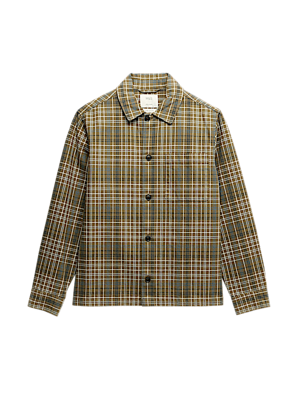 Pure Cotton Check Overshirt