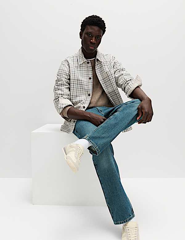 Pure Cotton Check Overshirt