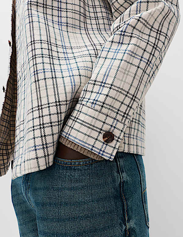 Pure Cotton Check Overshirt