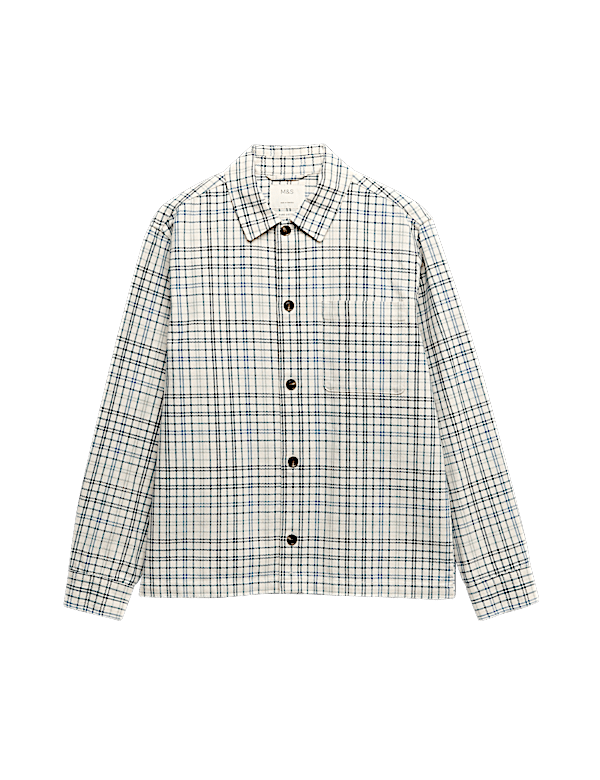 Pure Cotton Check Overshirt
