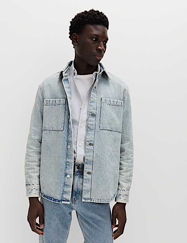 Pure Cotton Denim Overshirt - CZ