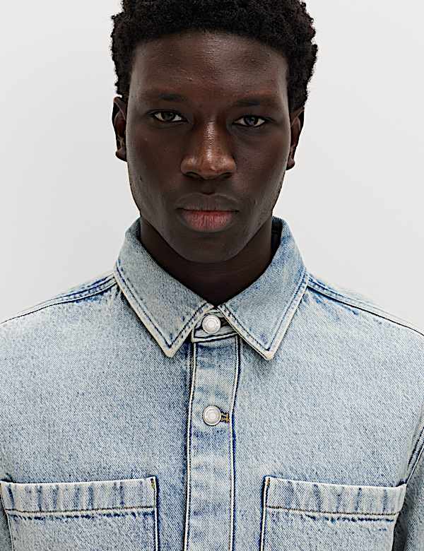 Pure Cotton Denim Overshirt - CZ