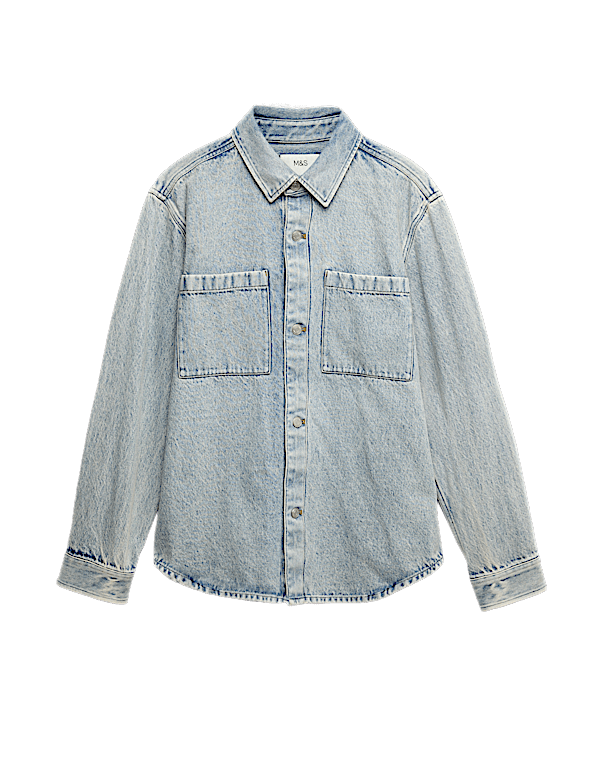 Pure Cotton Denim Overshirt