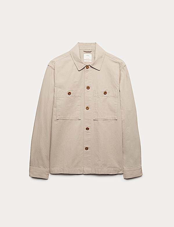 Surchemise 100 % coton &agrave; rayures - CH