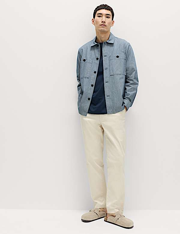 Pure Cotton Striped Overshirt - GR