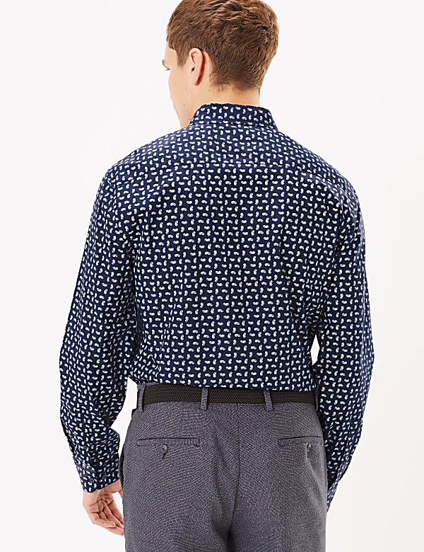 Pure Cotton Paisley Print Shirt