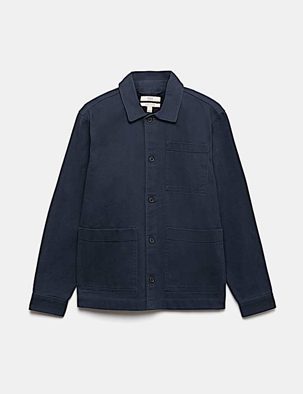 Regular Fit Pure Cotton Twill Overshirt - GR