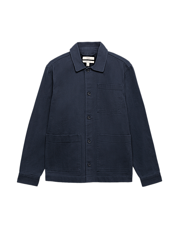 Regular Fit Pure Cotton Twill Overshirt