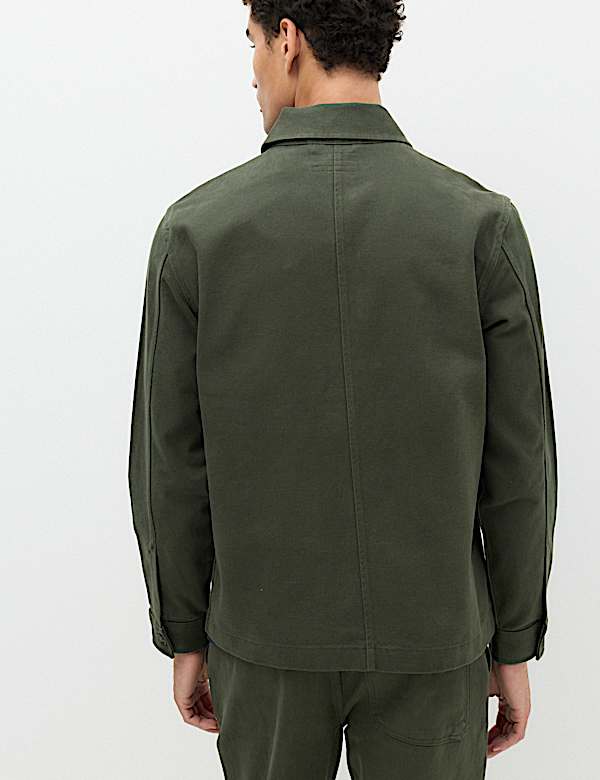 Regular Fit Pure Cotton Twill Overshirt