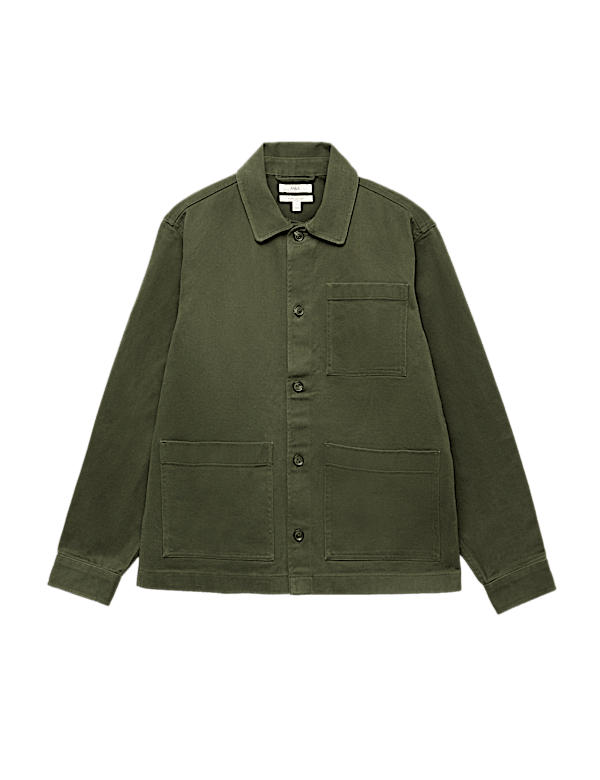 Regular Fit Pure Cotton Twill Overshirt