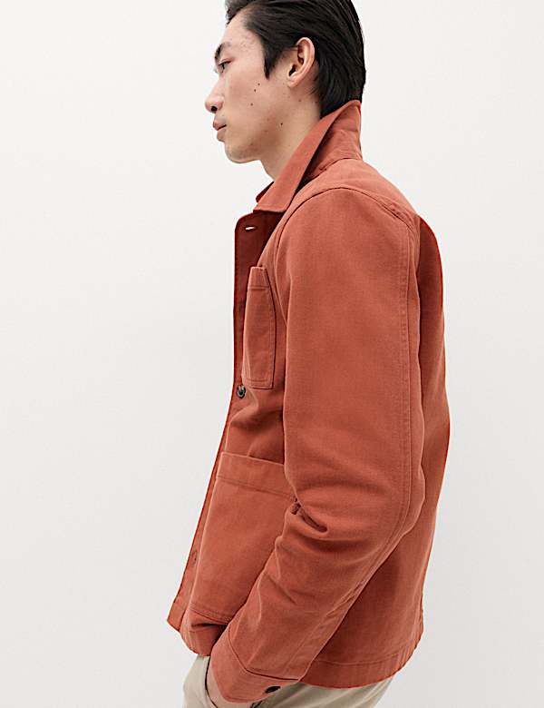 Regular Fit Pure Cotton Twill Overshirt