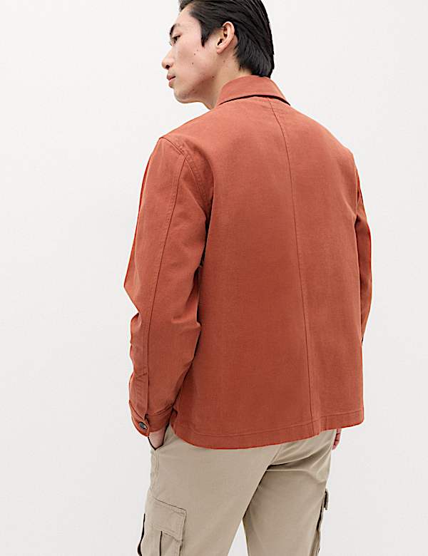 Regular Fit Pure Cotton Twill Overshirt