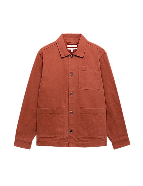Regular Fit Pure Cotton Twill Overshirt